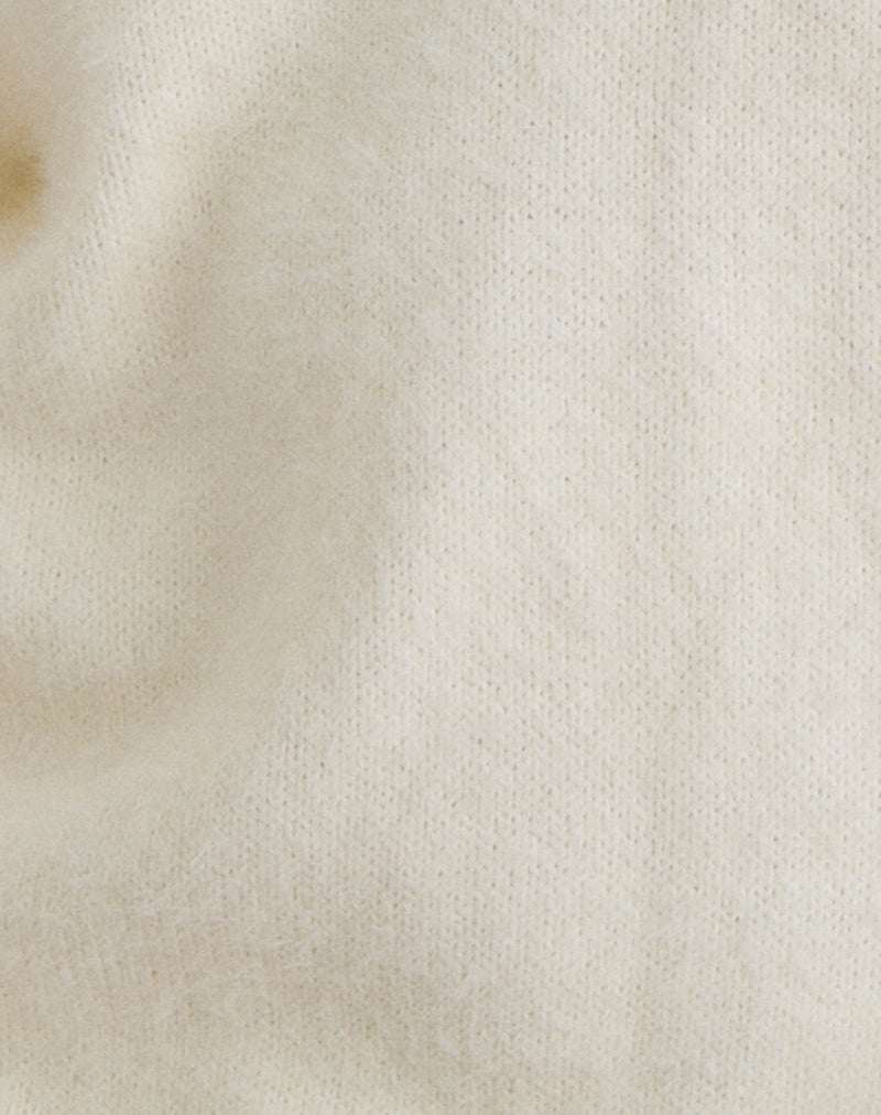 Dikara Jumper with Scarf in Knit Off White - Image 6