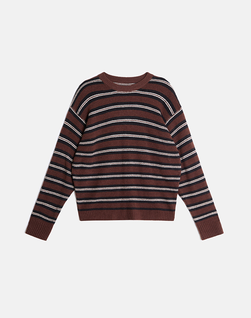 Ishari Jumper in Stripe Brown Multi - Image 4
