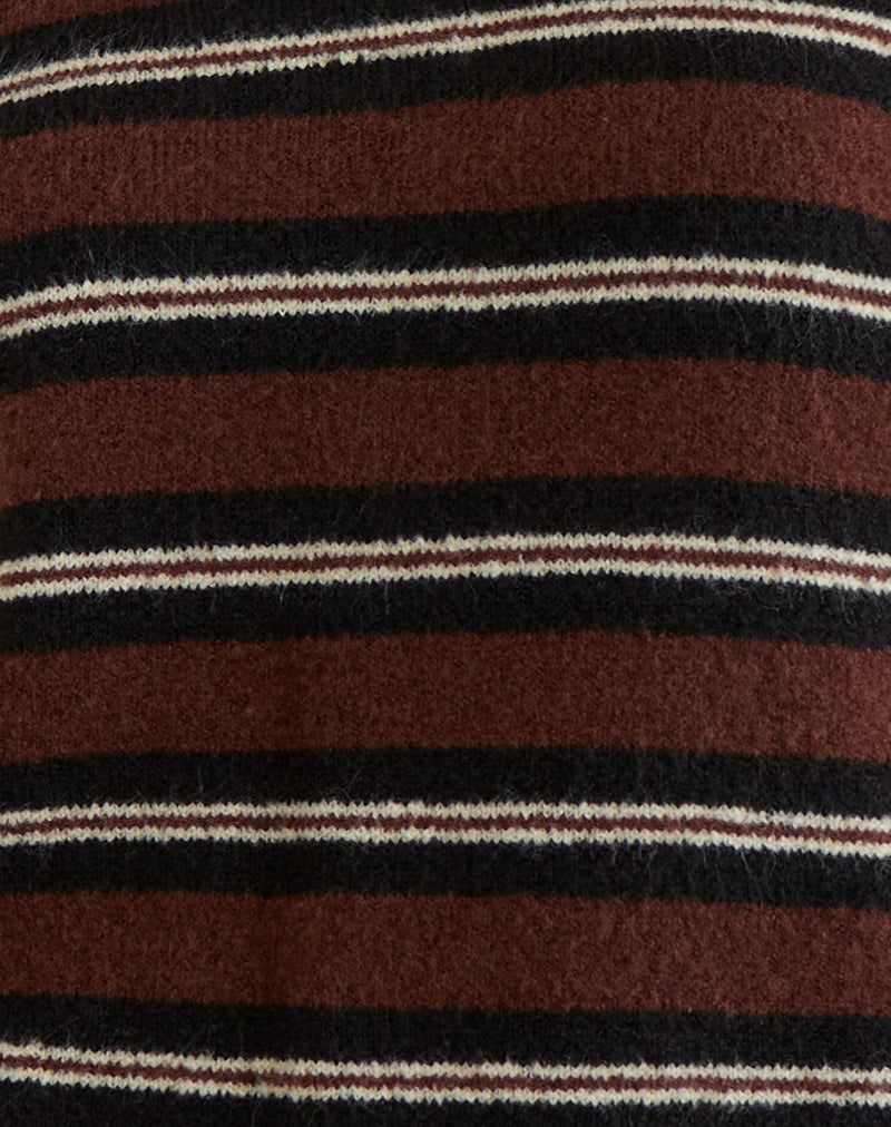 Ishari Jumper in Stripe Brown Multi - Image 7