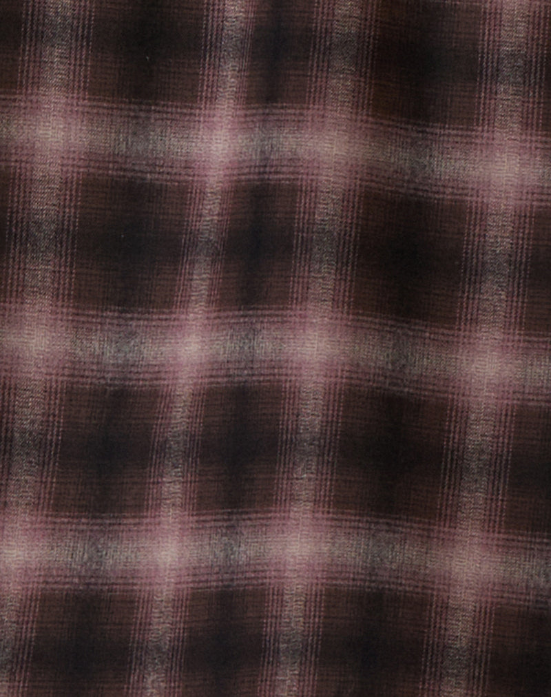 Taka Midi Skirt in Pink and Brown Check - Image 6